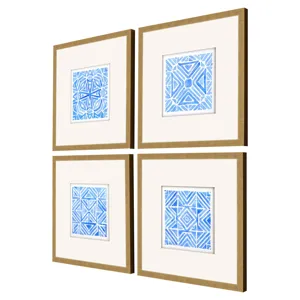 Indigo Geo S/4 Framed Art