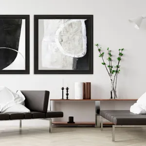 White Stone Framed Art