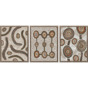 Huzi II S/3 Framed Art