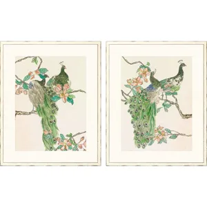 Emerald Peacock II S/2 Framed Art