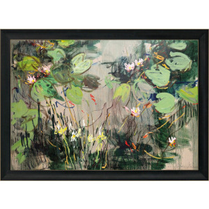 Water Lilies, Summer Pond Framed Art