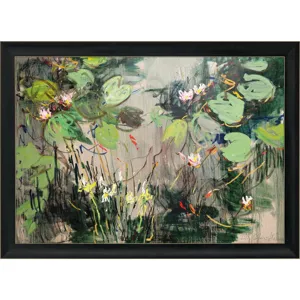 Water Lilies, Summer Pond Framed Art