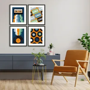 Retro Vinyl S/4 Framed Art