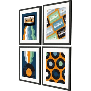 Retro Vinyl S/4 Framed Art