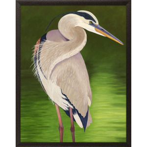 Moonlight Blue Heron Framed Art