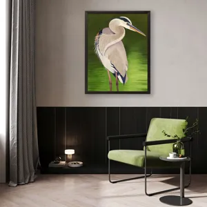 Moonlight Blue Heron Framed Art