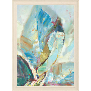 Aqua Leaf I Framed Art