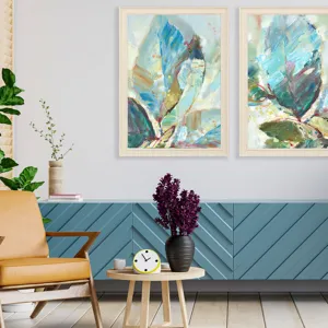 Aqua Leaf I Framed Art