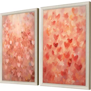 Heart Pattern S/2 Framed Art
