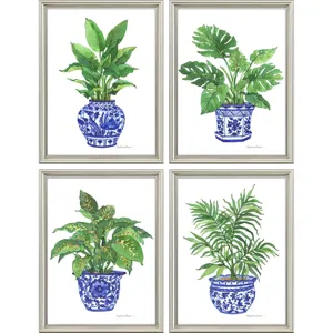 Botanical Blues S/4 Framed Art