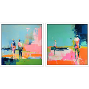 Golf Players I S/2 Framed Art