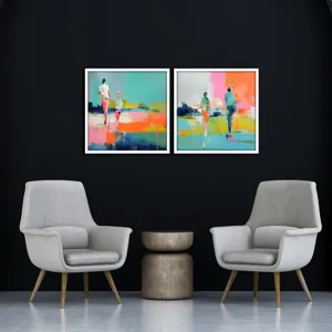 Golf Players II S/2 Framed Art