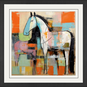 Block Horse Impression I Framed Art