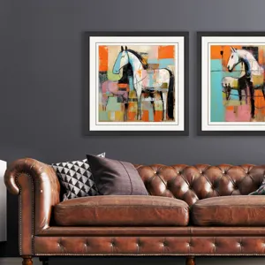 Block Horse Impression I Framed Art