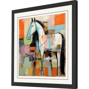 Block Horse Impression I Framed Art