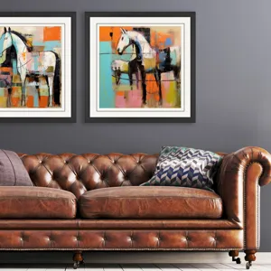 Block Horse Impression II Framed Art