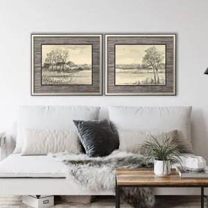 Graphite Plein Air S/2 Framed Art