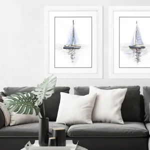 Mirrored Sailboat I Framed Art