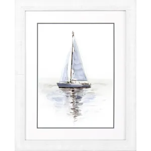 Mirrored Sailboat II Framed Art