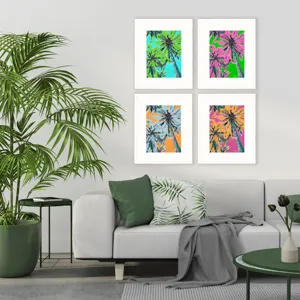 Bright Palms S/4 Framed Art