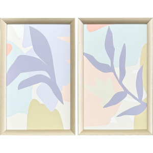 Pastel Tropics S/2 - Framed Art