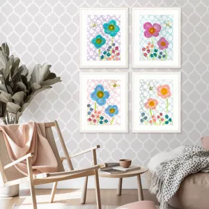 Happier Days S/4 - Framed Art