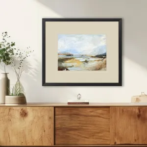 Smudged Coastline II - Framed Art