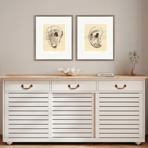Sepia Oysters I S/2 - Framed Art