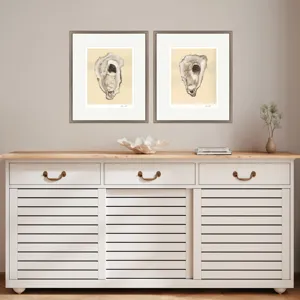 Sepia Oysters II S/2 - Framed Art