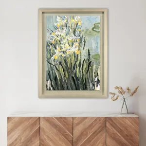 White Irises Framed Art