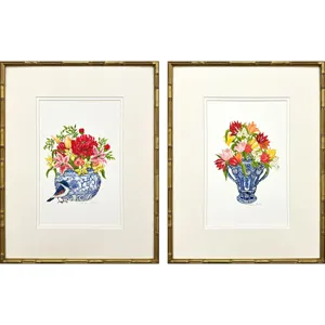 Blue and White I S/2 Framed Art