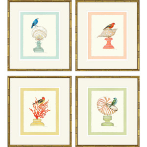 Bird with Shell S/4 Framed Art