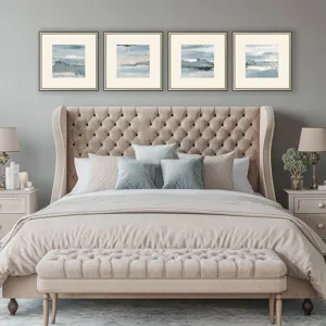Splendid Blues S/4 Framed Art