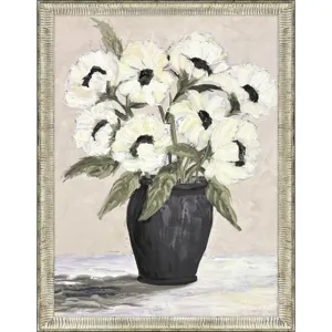 White Flowers Framed Art