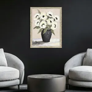 White Flowers Framed Art
