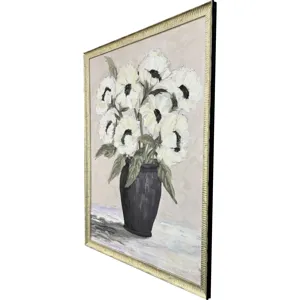 White Flowers Framed Art