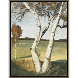 Birch Tree in a Landscape Canvas