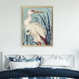 Coastal Paradise Stork Framed Art