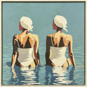 Two Friends at the Beach Canvas