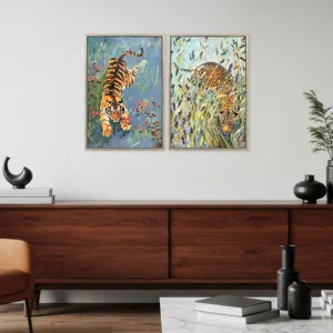 Tiger/Leopard S/2 Framed Art