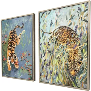 Tiger/Leopard S/2 Framed Art