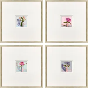 Milk Bottle Florals S/4 Framed Art