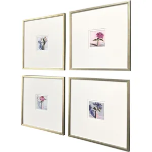 Milk Bottle Florals S/4 Framed Art