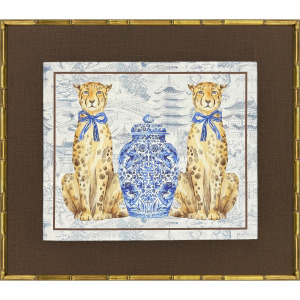 Oriental Leopards Framed Art