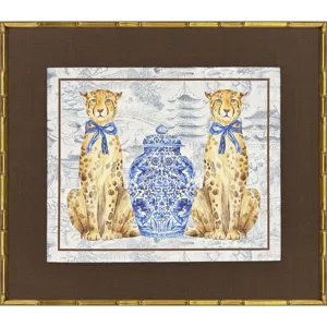 Oriental Leopards Framed Art