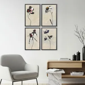 Floral Sonnet S/4 Framed Art