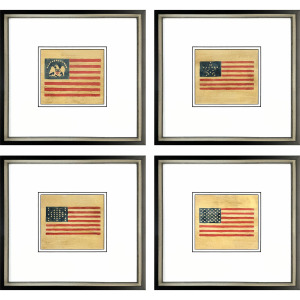 American Flags II S/4 Framed Art