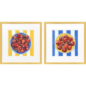 Table Cherries S/2 Framed Art