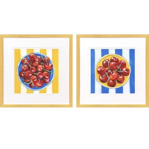 Table Cherries S/2 Framed Art