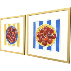 Table Cherries S/2 Framed Art